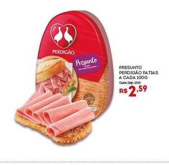 Bistek Supermercados Presunto perdigao fatias a cada 100g oferta