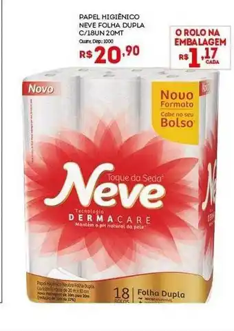 Bistek Supermercados Papel higiênico neve folha dupla c 18 un oferta