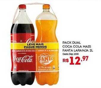 Bistek Supermercados Pack dual coca cola mais fanta laranja oferta