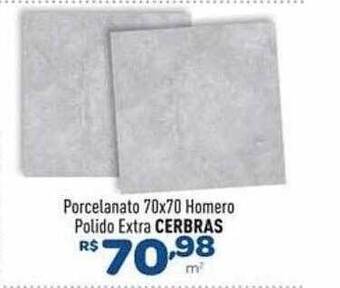 Porcelanato 70x70 homero polido extra cerbras