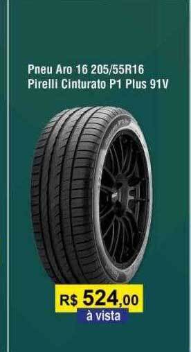 Pneu aro 16 205-55r16 pirelli cinturato p1 plus 91v