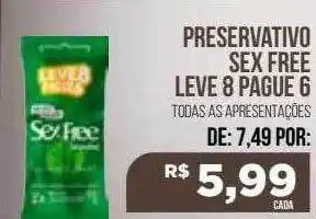 Preservativo sex fre leve 8 pague 6