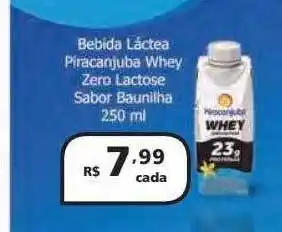Drogasmil Bebida lactea piracanjuba whey zero lactose sabor baunilha oferta