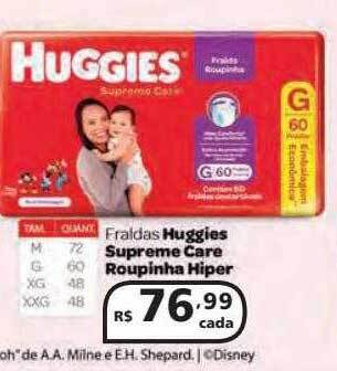 Drogasmil Fraldas huggies supreme care roupinha hiper oferta