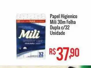 Mart Minas Papel higiênico mili 30m folha udpla c 30 unidade oferta