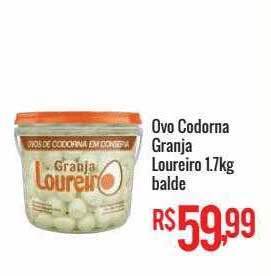 Mart Minas Ovo codorna granja loureiro 1.7kg balde oferta