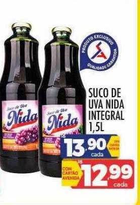 Supermercados Avenida Suco de uva nida integral oferta