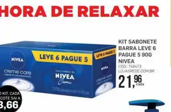 Lojas Rede Kit sabonete barra leve 6 pague 5 nivea oferta