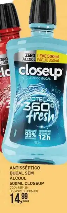 Antisséptico bucal sem alcool closeup