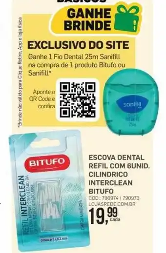Escova dental refil com 6 cilindrico interclean bitufo
