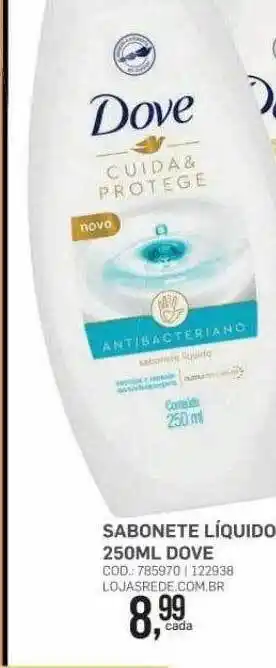 Lojas Rede Sabonete liquido 250ml dove oferta