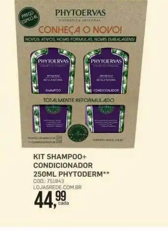 Lojas Rede Kit shampoo + condicionador phytoderm oferta