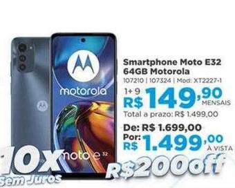 Lojas Solar Smartphone moto e32 64gb motorola oferta