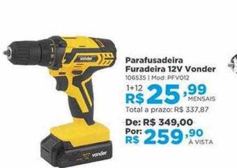 Parafusadeira furadeira 12v vonder