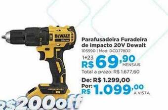 Lojas Solar Parafusadeira furadeira de impacto 20v dewalt oferta