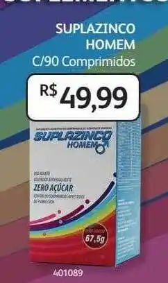 PoupaFarma Suplazinco homem c-90 comprimidos oferta