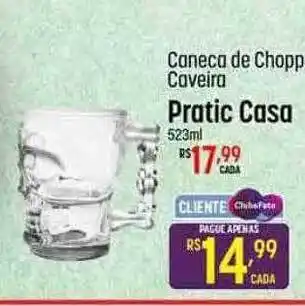 Muffato Caneca de chopp caveira pratic casa oferta