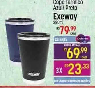 Copo termico azul preto exeway