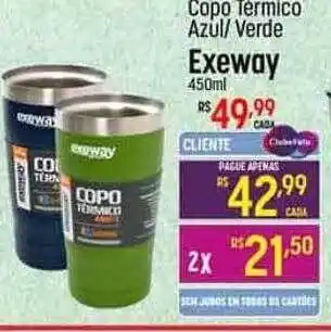 Copo térmico azul verde exeway