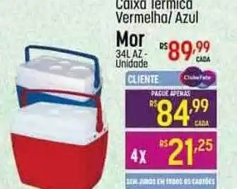 Muffato Caixa termica vermelha azul mor 34l oferta