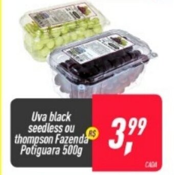 Frangolândia Uva Black seedless ou Thompsom Fazenda Potiguara 500g oferta