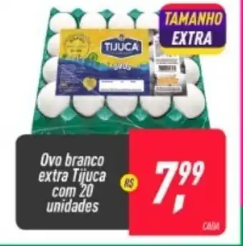 Frangolândia Ovo Branco exrta Tijuca com 20 unidades oferta