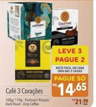 Supermercados Condor Café 3 corações leve 3 pague 2 oferta