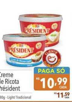 Supermercados Condor Creme de ricota président oferta