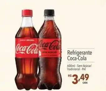 Supermercados Condor Refrigerante coca-cola 600ml sem açucar tradicional oferta