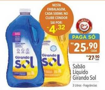 Supermercados Condor Sabão liquido girando sol oferta