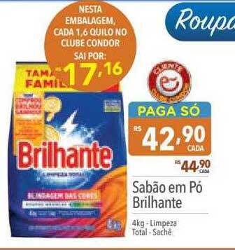 Supermercados Condor Sabão em pó brilhante oferta