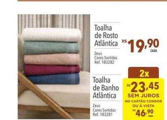 Supermercados Condor Toalha de rosto atlântica toalha de banho atlântica oferta