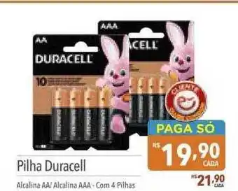 Pilha duracell alcalina aa alcanina aaa com 4 pilhas