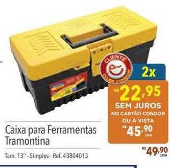Supermercados Condor Caixa para ferramentas tramontina oferta
