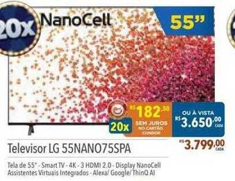 Supermercados Condor Televisor lg 55nano75spa oferta