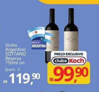 Vinho argentino sottano reserva