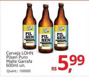Supermercados Koch Cerveja lohn pilsen puro malte garrafa oferta