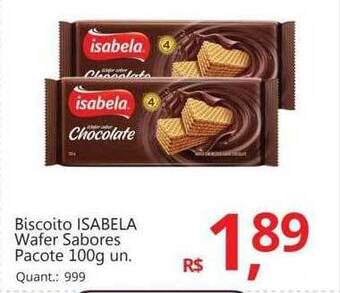 Biscoito isabela wafer sabores pacote