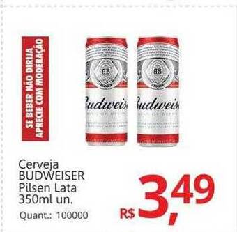 Cerveja budweiser pilsen lata