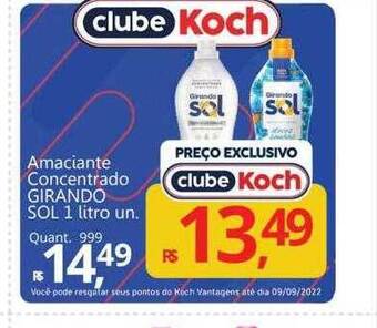 Supermercados Koch Amaciante concentrado girando sol oferta