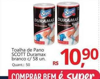 Supermercados Koch Toalha de pano scott duramax branco c- 58 oferta