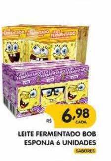 Supermercados Real Leite fermentado bob esponja oferta