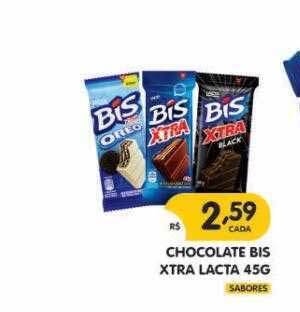 Supermercados Real Chocolate bis xtra lacta oferta