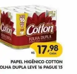 Supermercados Real Papel higiênico cotton folha dupla leve 16 pague 15 oferta