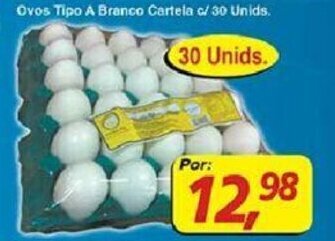 Supermercados Guanabara Ovos Tipo A Branco Cartela c/ 30 unids. oferta