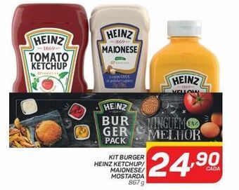 Kit burger heinz ketchup/ maionese/ mostarda 867 g