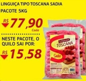 Assaí Atacadista Linguica tipo toscana Sadia pacote 5kg oferta