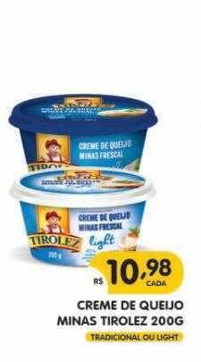 Supermercados Real Creme de queijo minas tirolez oferta