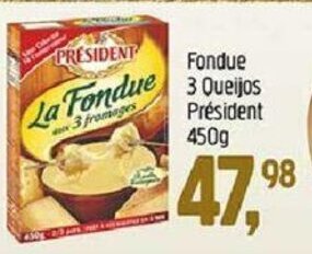 Supermercados Guanabara Fondue 3 Queijos President 450g oferta