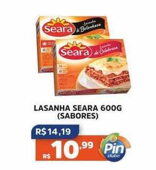 Pinheiro Supermercado Lasanha seara sabores oferta